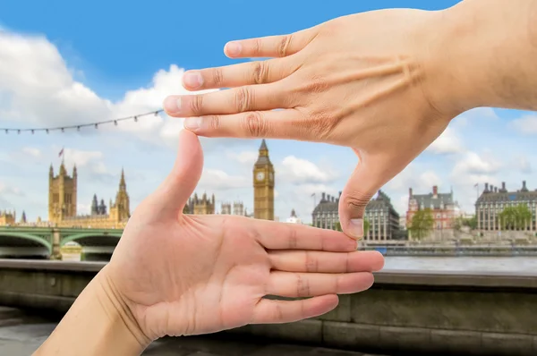 Means frame over Big Ben — Stock Photo, Image