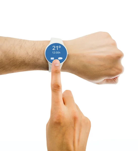 Het weer op zoek met mijn smartwatch — Stockfoto