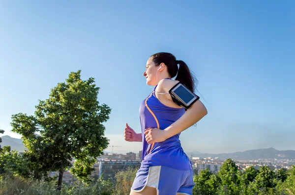 Runing met muziek — Stockfoto