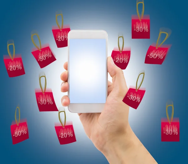 Phone and rain of sale — Stock Photo, Image
