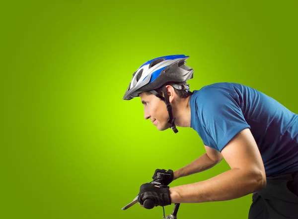 Sporty man cycling — Stock Photo, Image