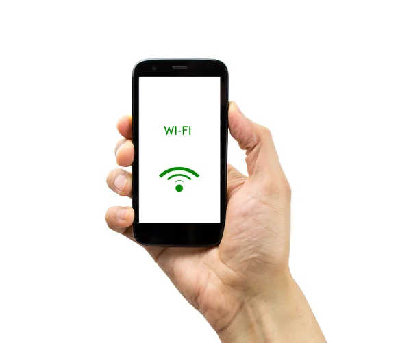 Cep telefonu ile wifi bağlanma — Stok fotoğraf