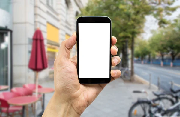 Tirar uma foto na rua — Fotografia de Stock