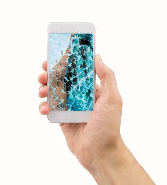Broken glass of smart phone clipart
