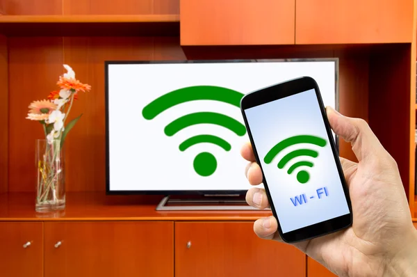 Wifi-tilkopling hjemme – stockfoto