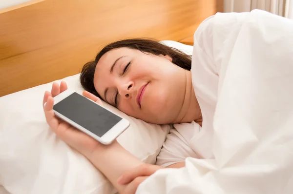 Asleep with the smartphone — Stock Photo, Image