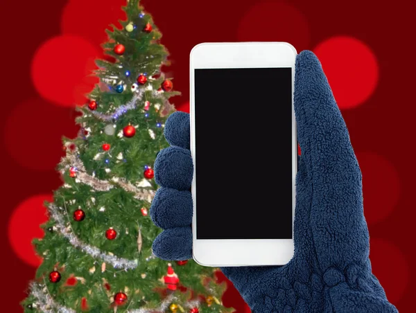 Telefon och jul — Stockfoto