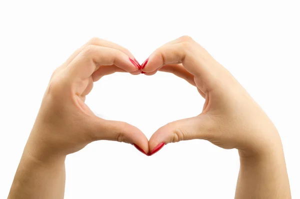 Shape of the heart with hands — Stock Photo, Image