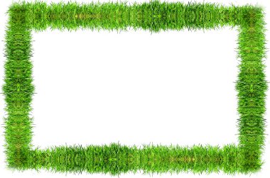 Yeşil çim çerçevesinden