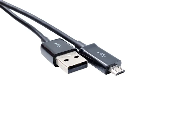 Zwarte USB-kabels — Stockfoto