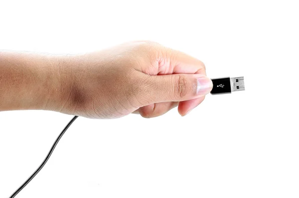 USB kablosu tutan el