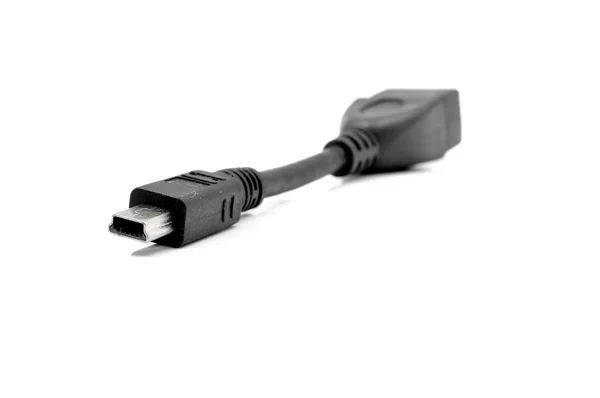 Zwarte USB-kabel — Stockfoto