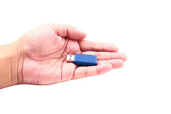 Hand holding USB data storage — Stock Photo, Image