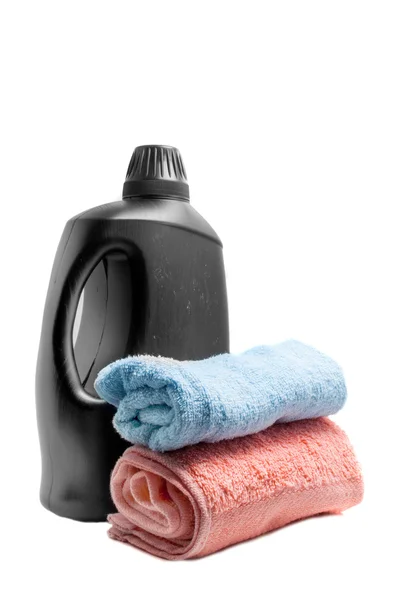 Biltvätt skum och handduk — Stockfoto
