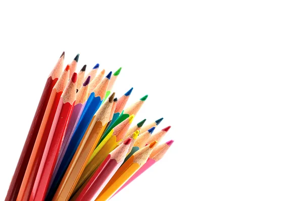 Hoop van kleur potloden — Stockfoto