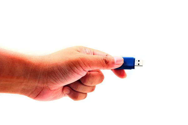 Hand holding USB data storage — Stock Photo, Image