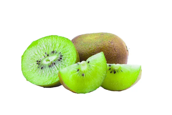 Fruta kiwi inteira e seus segmentos fatiados — Fotografia de Stock