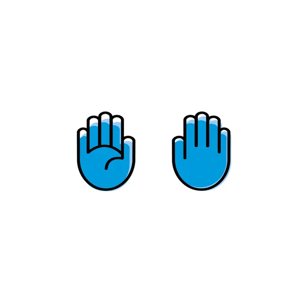 Icone di palma a mano vettoriale disegnate a mano — Vettoriale Stock