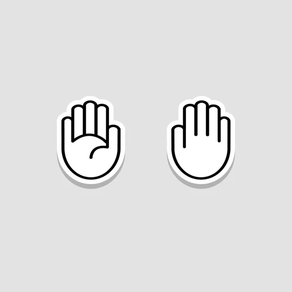 Iconos de mano de vector dibujado a mano palma — Vector de stock