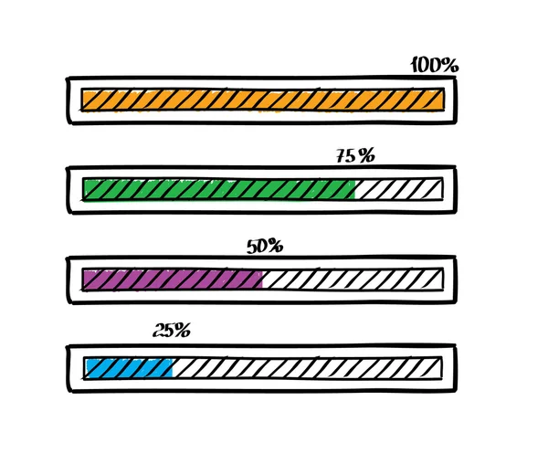 De staaf van de vooruitgang van de handgetekende vector — Stockvector