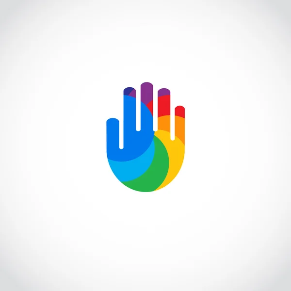 Riainbow hand icon — Stock Vector