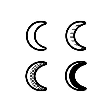 Vektör ay Hilal Icons set