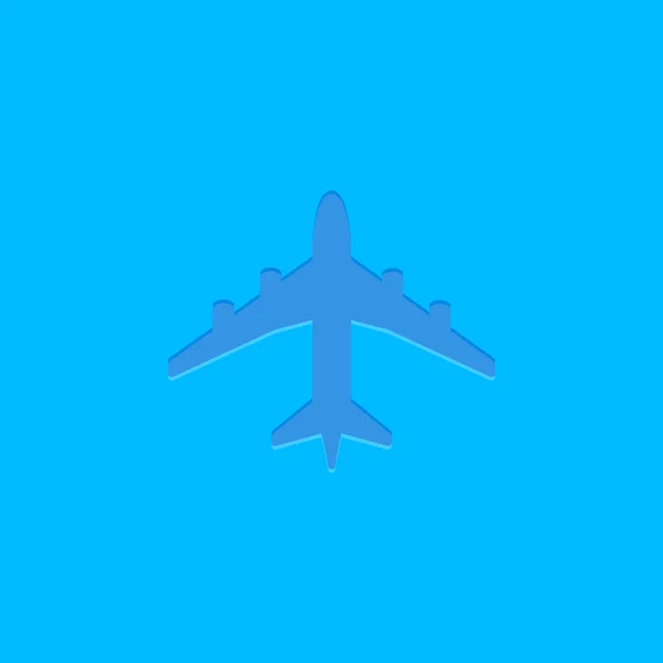 Blue vector plane icon on blue — Stock Vector