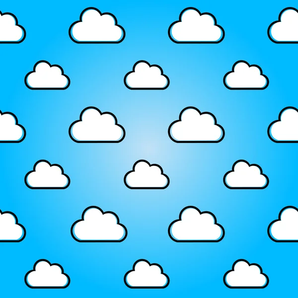 Clouds in blue sky. Nature seamless summer background — Stock Vector
