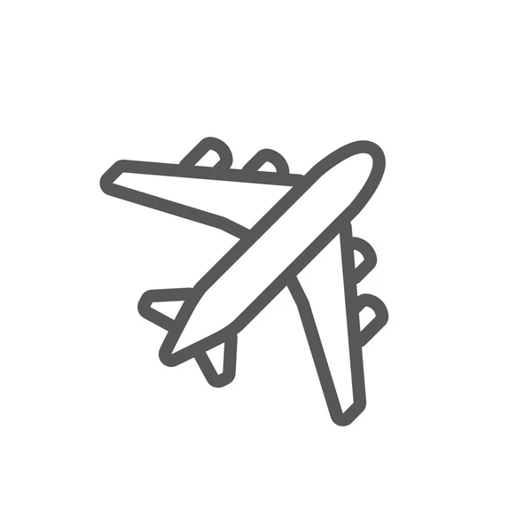 Black plane outline — Stock Vector