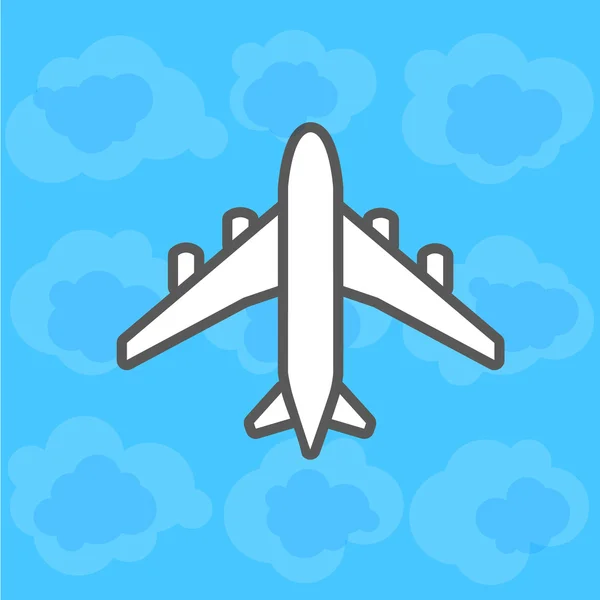 Icône avion papier blanc — Image vectorielle