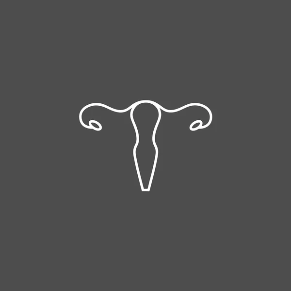 Vector uterus outline icon — Stock Vector