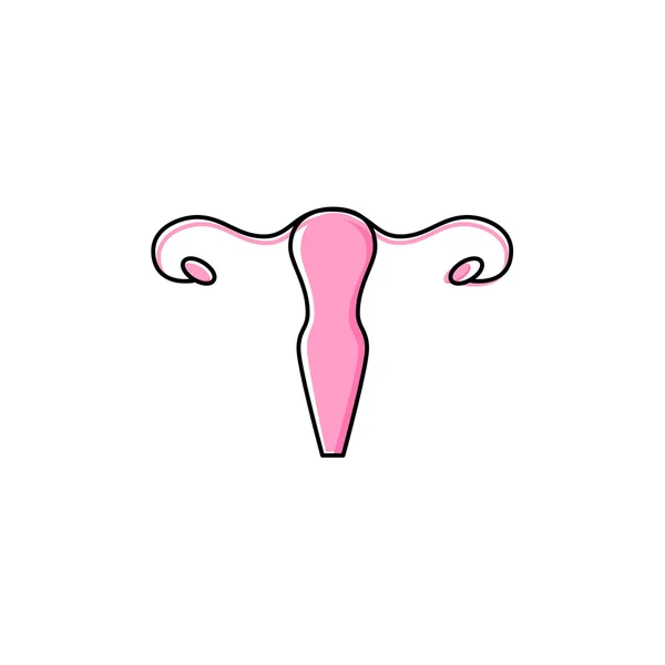 Vector uterus outline icon — Stock Vector