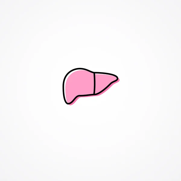 Ícone de fígado simples — Vetor de Stock