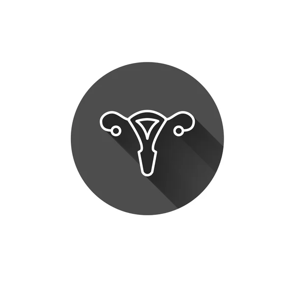 Vector uterus flat long shadow icon — Stock Vector