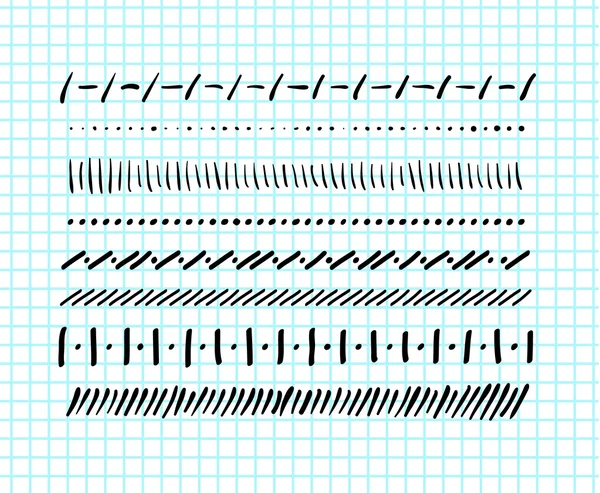 Hand-drawn vector doodle borders — Stock Vector