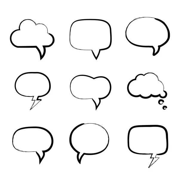 Grunge painted hand-drawn speech bubbles — Stock Vector