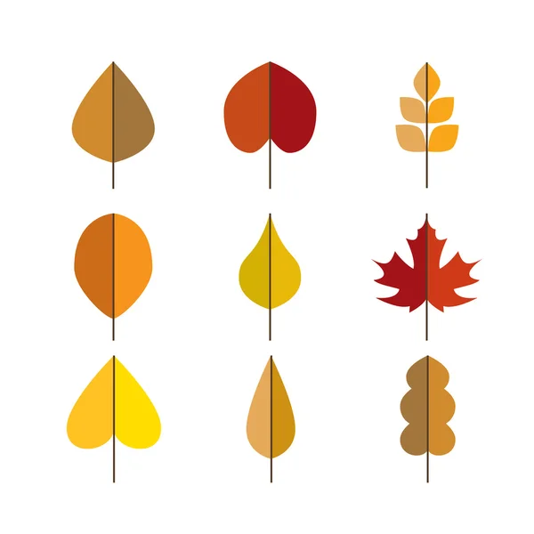 Vektor podzimní listí červené, oranžové a žluté barvy — Stockový vektor