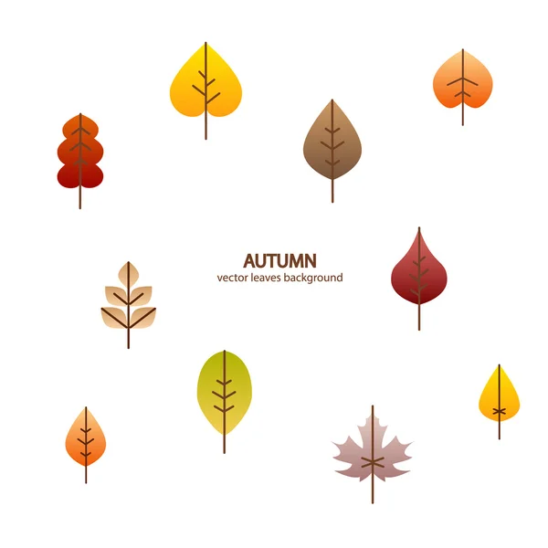 Vector fall leaves tree background — Stock Vector