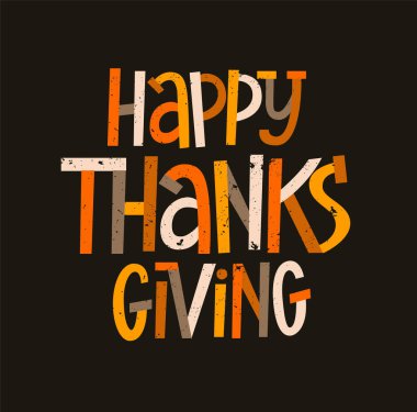 Mutlu Şükran Günü vektörü modern tipografi posteri