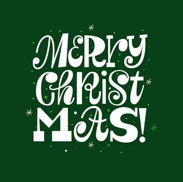 Trendy Merry Christmas typografie kaart — Stockvector