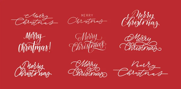 Feliz Navidad caligrafía conjunto. Moderno y retro — Vector de stock