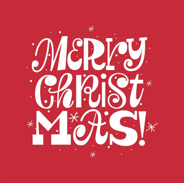 Trendy Joyeux Noël amusant carte de typographie doodle — Image vectorielle