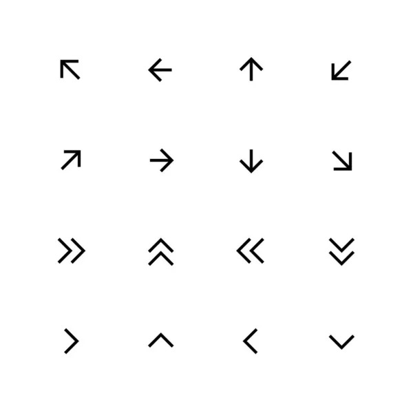 Pixel parfait modifiable course flèche nette icônes — Image vectorielle