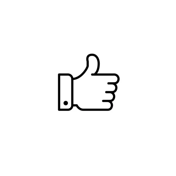 Thumbs up social media like icon. Pixel perfect, editable stroke — Stock Vector