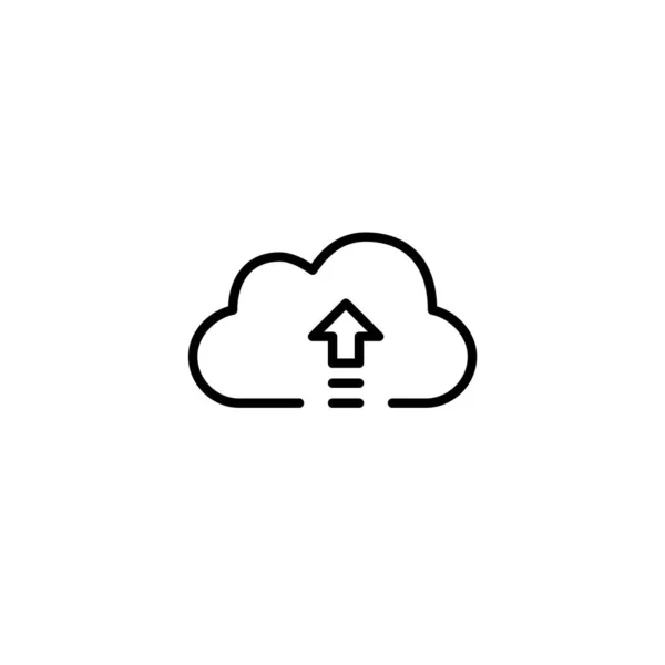Subir al icono del vector de almacenamiento en la nube. Pixel perfecto, golpe editable — Vector de stock