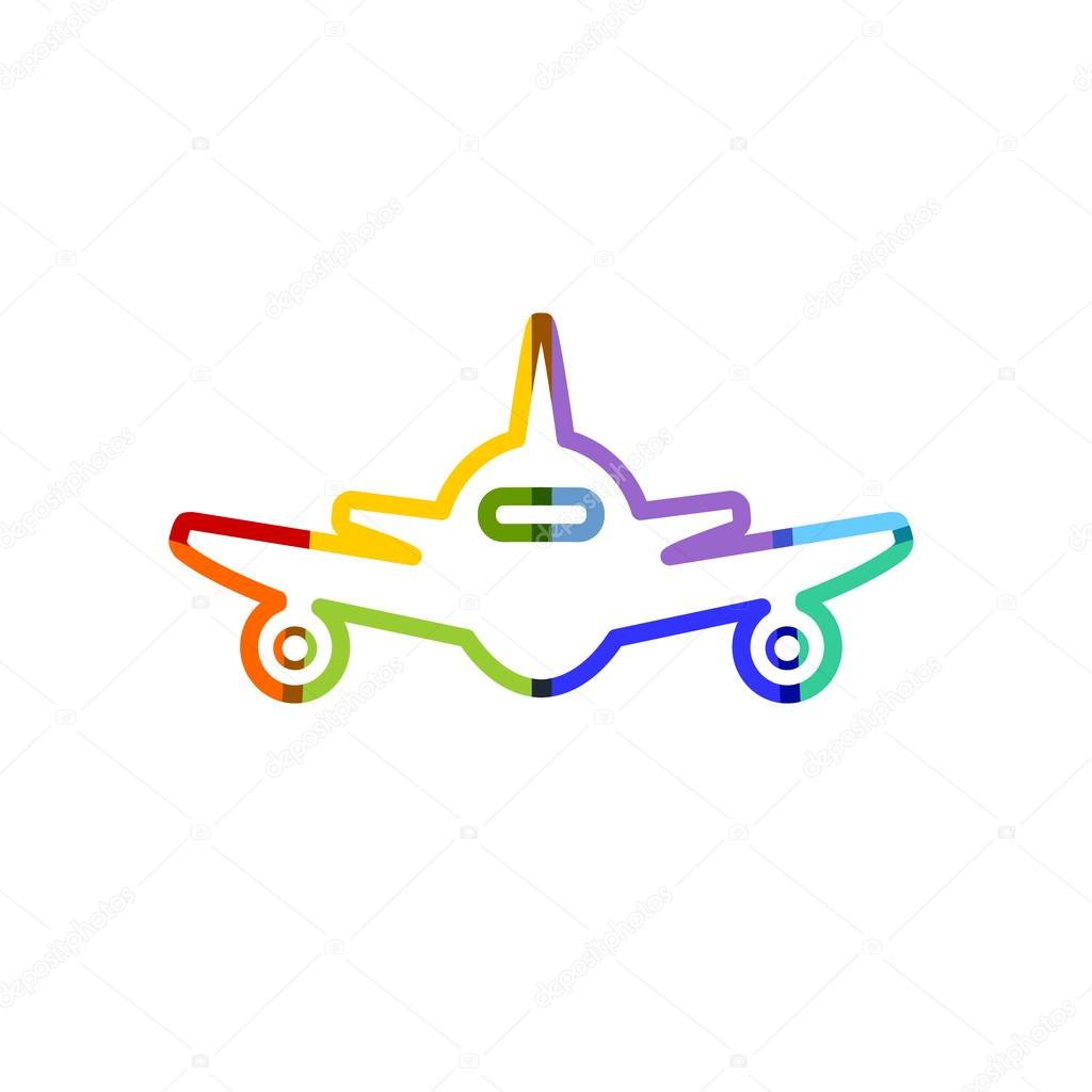 Abstract colorful minimalistic air plane logo icon