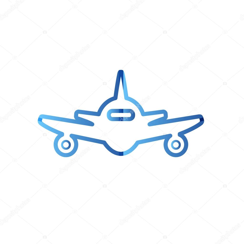 Abstract colorful minimalistic air plane logo