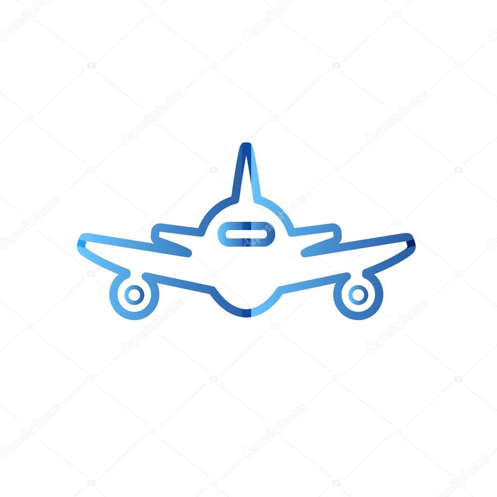 Abstract colorful minimalistic air plane logo icon