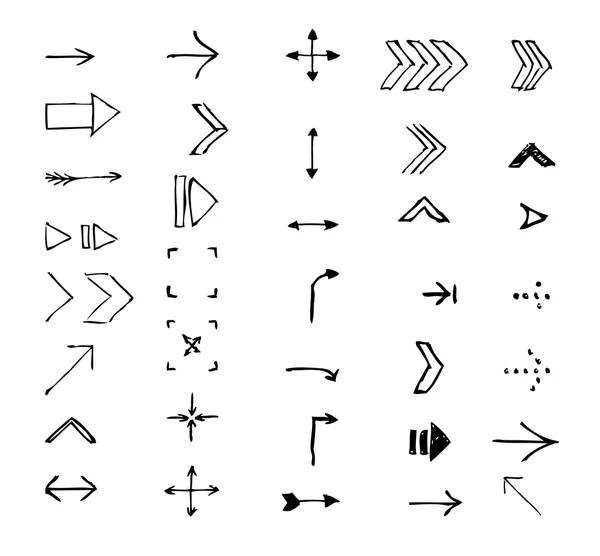 Set van handgetekende pijlen — Stockvector