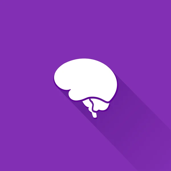 Icono de cerebro de sombra larga plana — Vector de stock